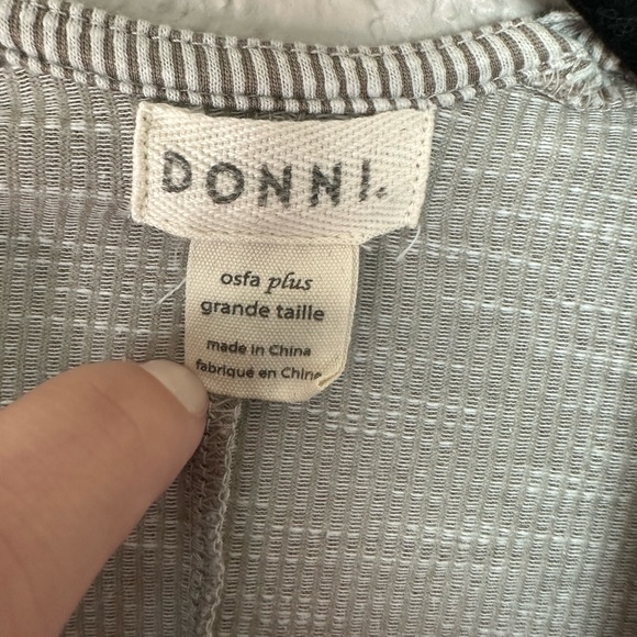 DONNI Grey and White Cardigan One Size Plus - Picture 3 of 3